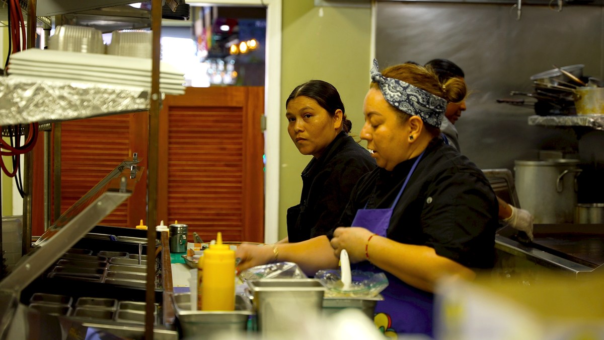 Behind the scenes — kitchen crew at work