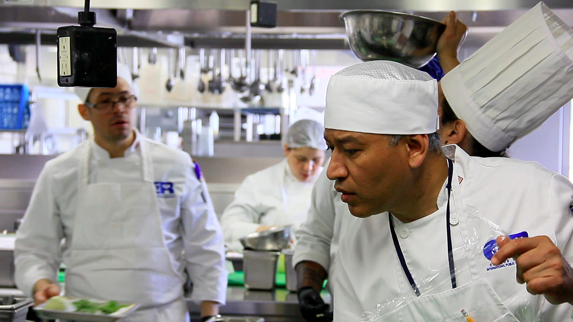 Behind the scenes — culinary school kitchen