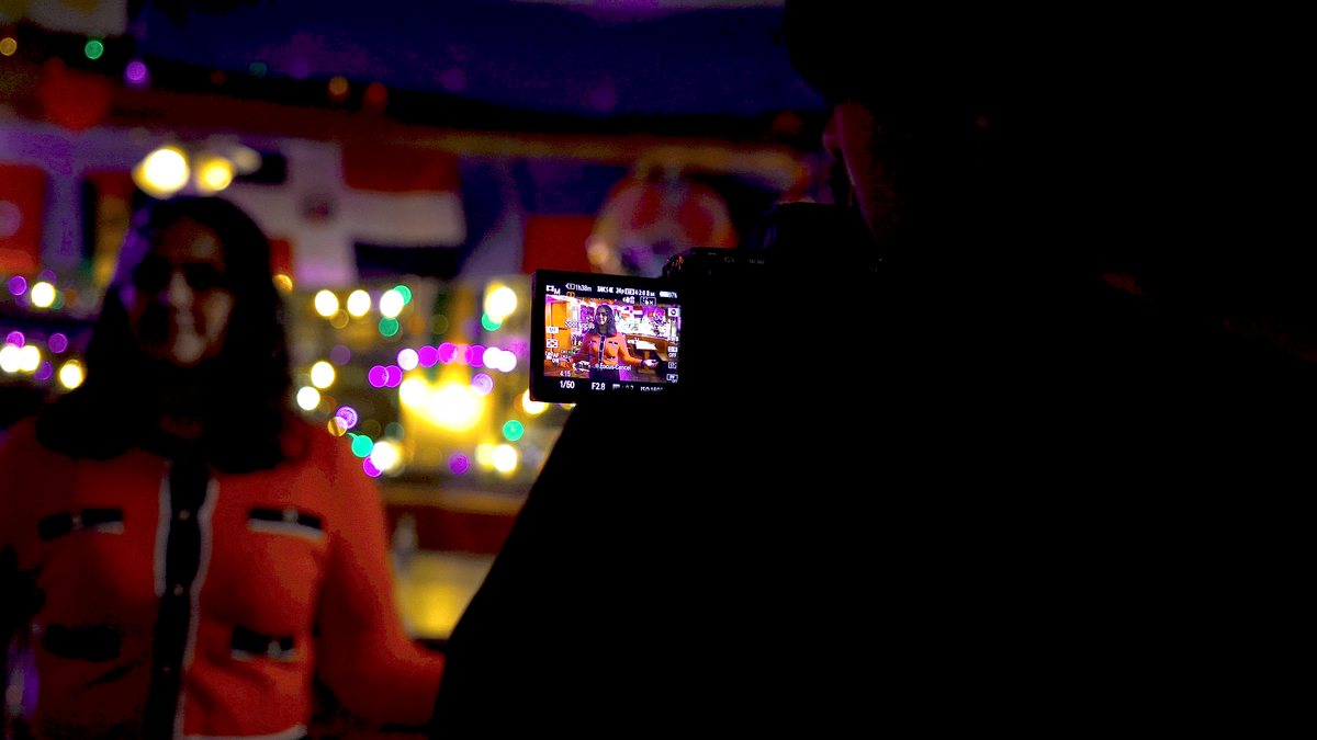 Behind the scenes — filming at Haydee's